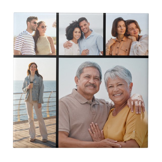 Create Your Own 5 Photo Collage Tile (Front)