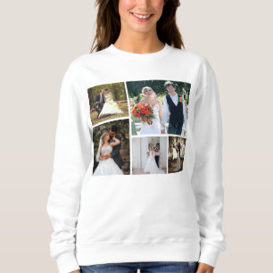 Create Your Own 5 Photo Wedding Collage Sweatshirt