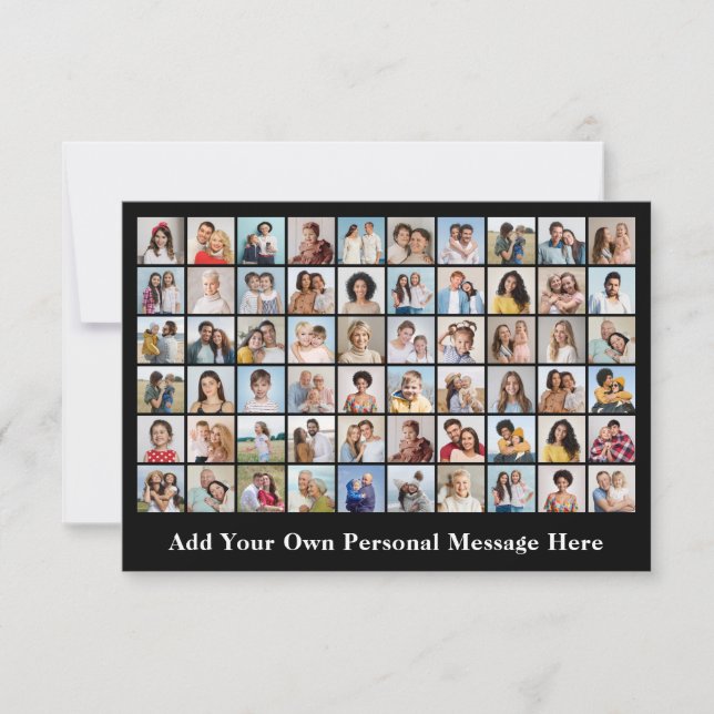 Create Your Own 60 Photo Collage Add Any Greeting Card (Front)