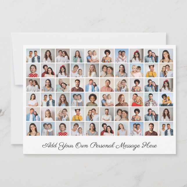 Create Your Own 60 Photo Collage Add Your Greeting Card (Front)
