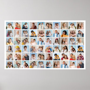 Create Your Own 60 Photo Collage Editable Colour Poster
