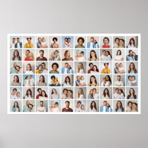 Create Your Own 60 Photo Collage Editable Colour  Poster