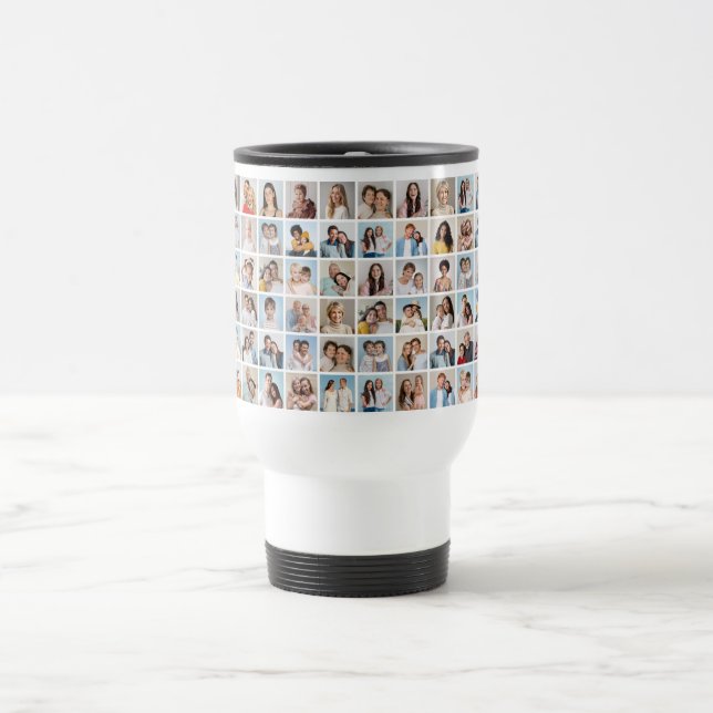 Create Your Own 60 Photo Collage Travel Mug (Center)