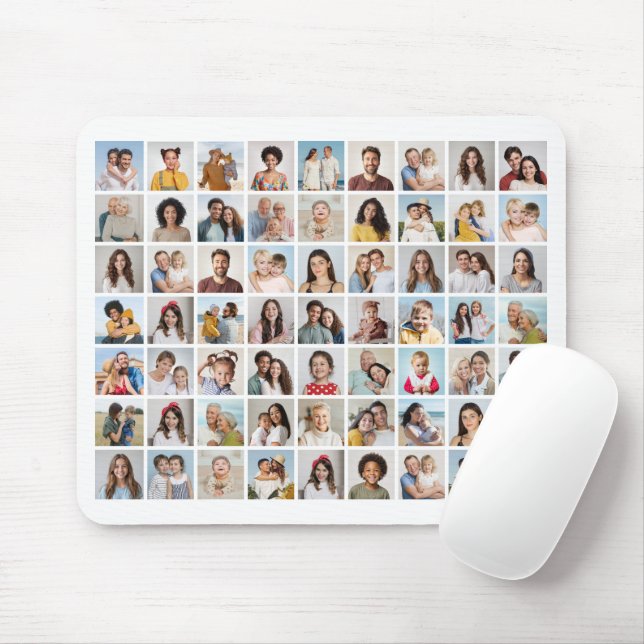 Create Your Own 63 Photo Collage Mouse Pad (With Mouse)