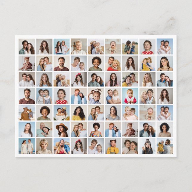 Create Your Own 63 Photo Collage Postcard (Front)