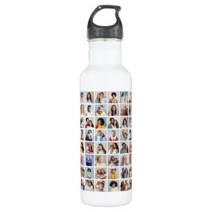 Create Your Own 64 Photo Collage 710 Ml Water Bottle