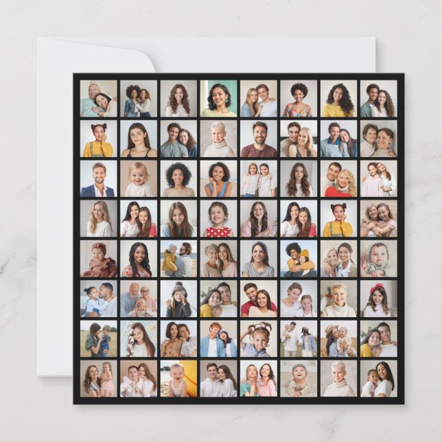 Create Your Own 64 Photo Collage Card (Front)
