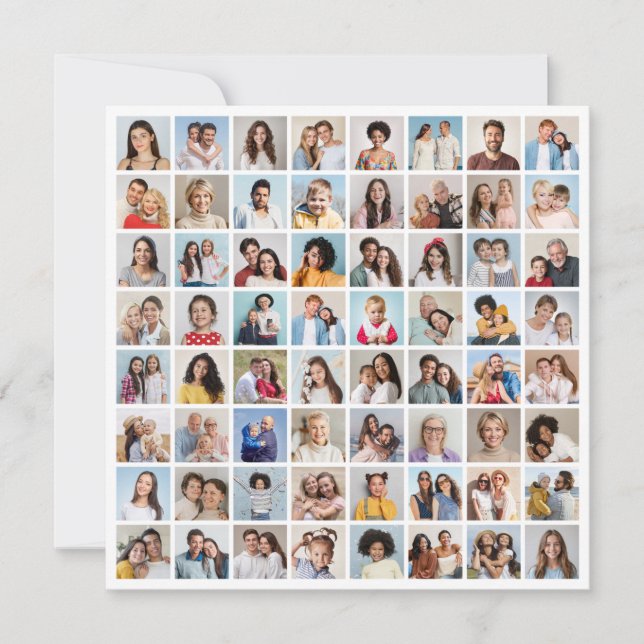 Create Your Own 64 Photo Collage Card (Front)