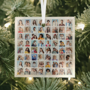 Create Your Own 64 Photo Collage Glass Tree Decoration
