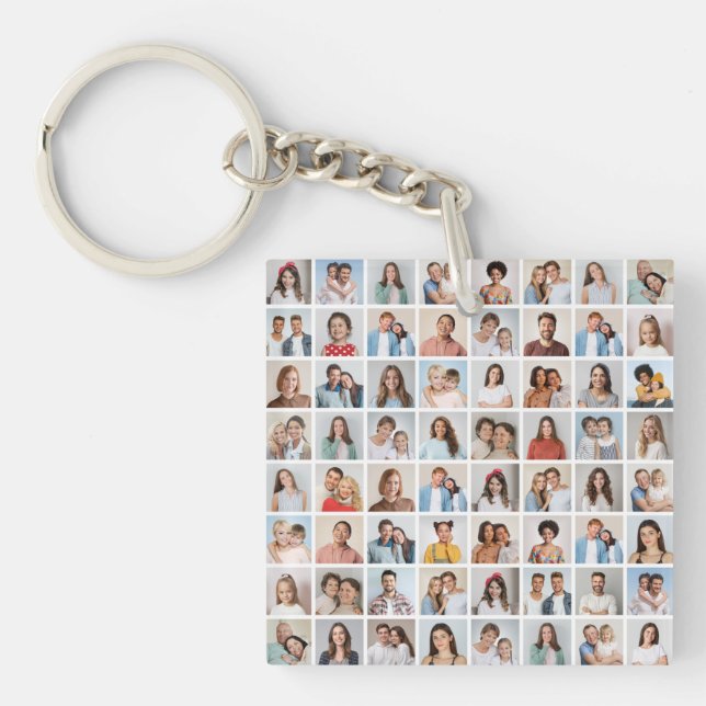 Create Your Own 64 Photo Collage Key Ring (Front)