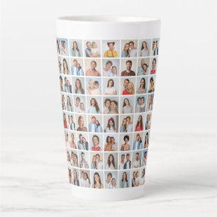 Create Your Own 64 Photo Collage Latte Mug