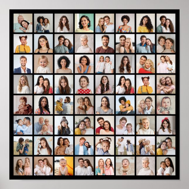 Create Your Own 64 Photo Collage Poster (Front)