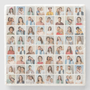 Create Your Own 64 Photo Collage Stone Coaster