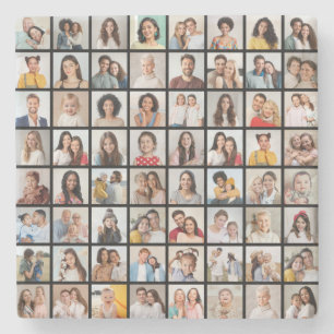 Create Your Own 64 Photo Collage Stone Coaster