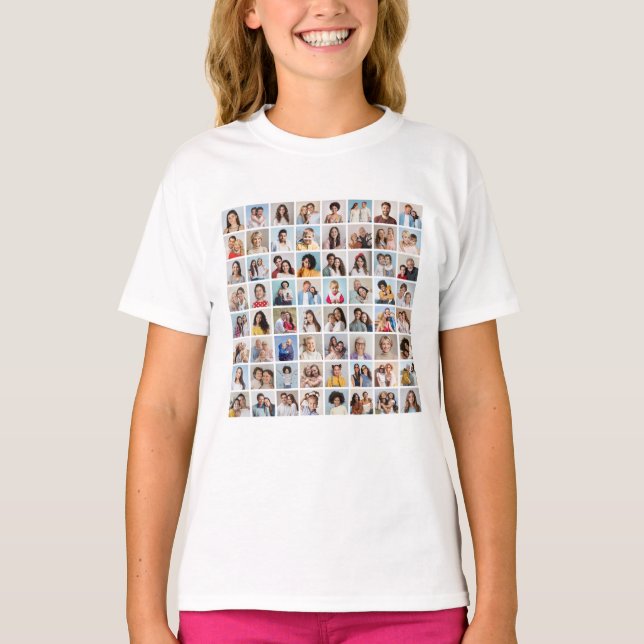 Create Your Own 64 Photo Collage T-Shirt (Front)