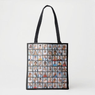 Create Your Own 64 Photo Collage Tote Bag