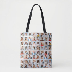 Create Your Own 64 Photo Collage Tote Bag