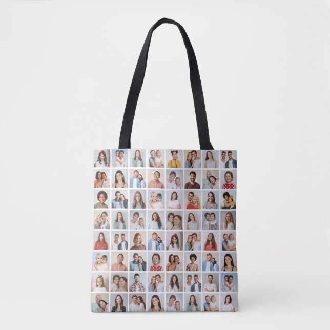 Create Your Own 64 Photo Collage Tote Bag (Front)