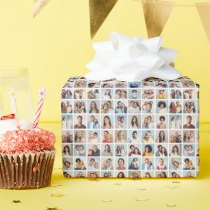 Create Your Own 64 Photo Collage Wrapping Paper