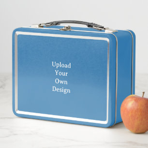 Create Your Own 6.75”x8.625”x3.75” Light Blue Metal Lunch Box
