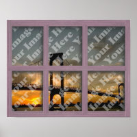 Create Your Own 6 Pane Pink Wood Window Frame