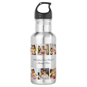 Create Your Own 6 Photo Collage Add Your Greeting 532 Ml Water Bottle