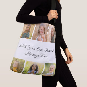 Create Your Own 6 Photo Collage Add Your Greeting Crossbody Bag