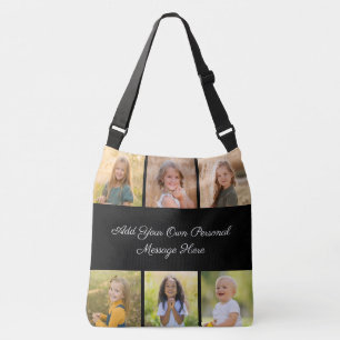 Create Your Own 6 Photo Collage Add Your Greeting Crossbody Bag