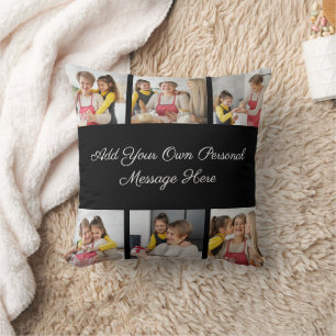 Create Your Own 6 Photo Collage Add Your Greeting Cushion
