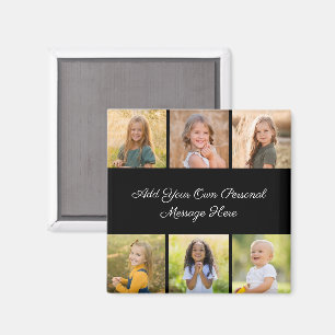 Create Your Own 6 Photo Collage Add Your Greeting Magnet