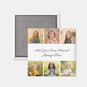 Create Your Own 6 Photo Collage Add Your Greeting Magnet