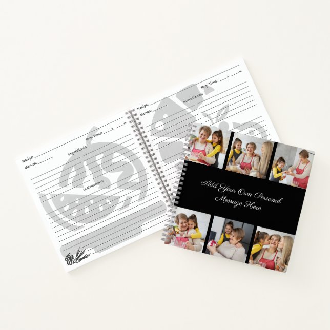 Create Your Own 6 Photo Collage Add Your Greeting Notebook (Inside)