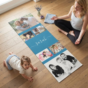 Create Your Own 6 Photo Collage And Name Yoga Mat
