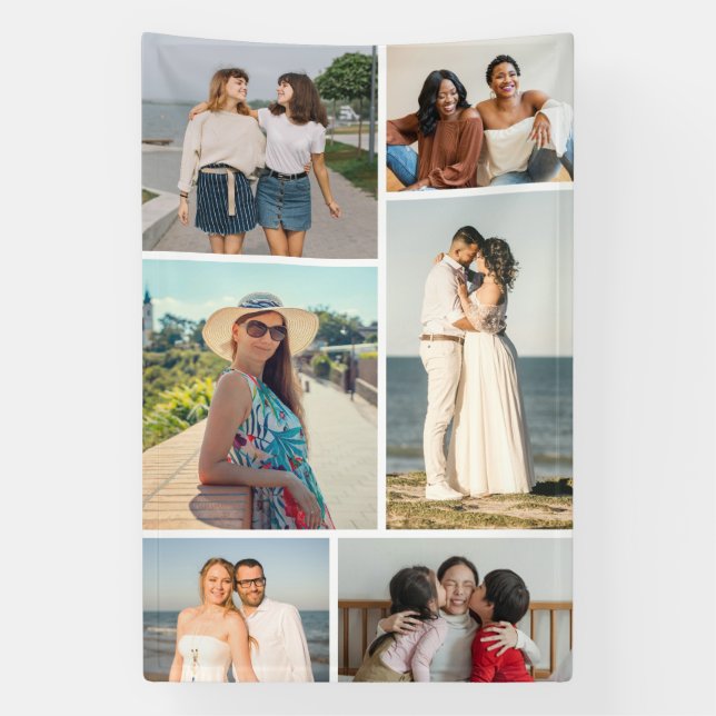 Create Your Own 6 Photo Collage Banner (Vertical)