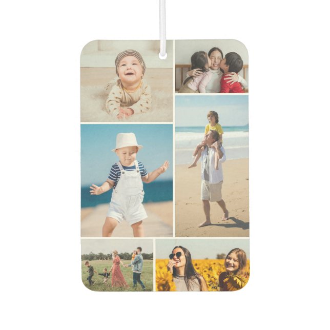 Create Your Own 6 Photo Collage Car Air Freshener (Front)