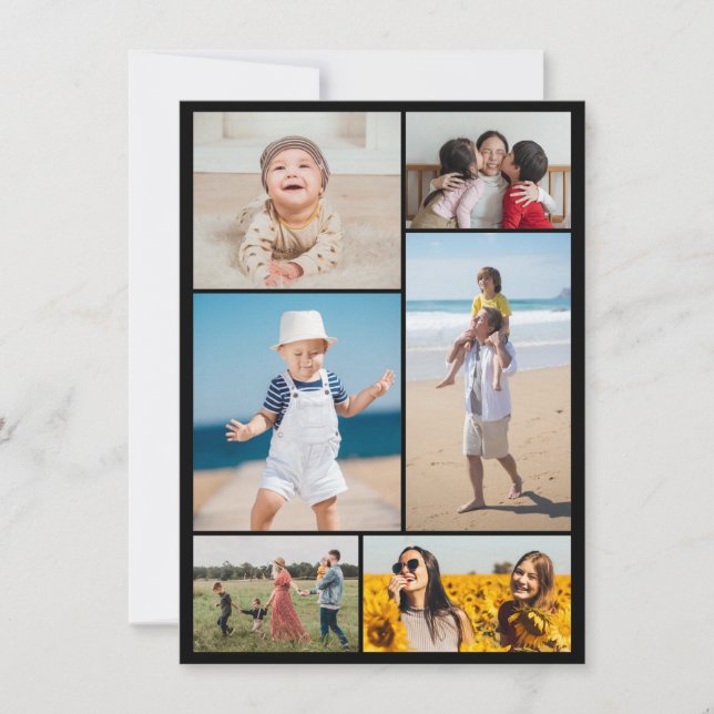 Create Your Own 6 Photo Collage Card (Front)