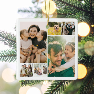 Create Your Own 6 Photo Collage Ceramic Ornament
