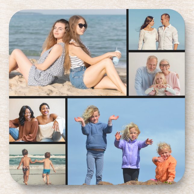 Create Your Own 6 Photo Collage Coaster (Front)