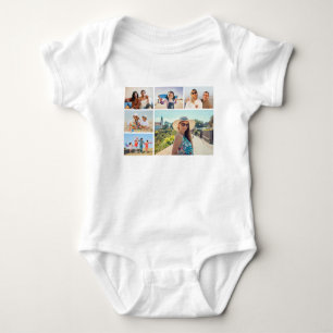 Create Your Own 6 Photo Collage Editable Colour Baby Bodysuit