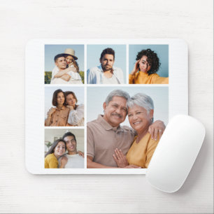 Create Your Own 6 Photo Collage Editable Colour Mouse Pad