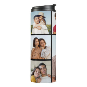 Create Your Own 6 Photo Collage Editable Colour Thermal Tumbler