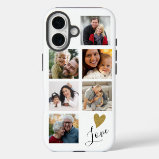 Create Your Own 6 Photo Collage Family Love iPhone 16 Case