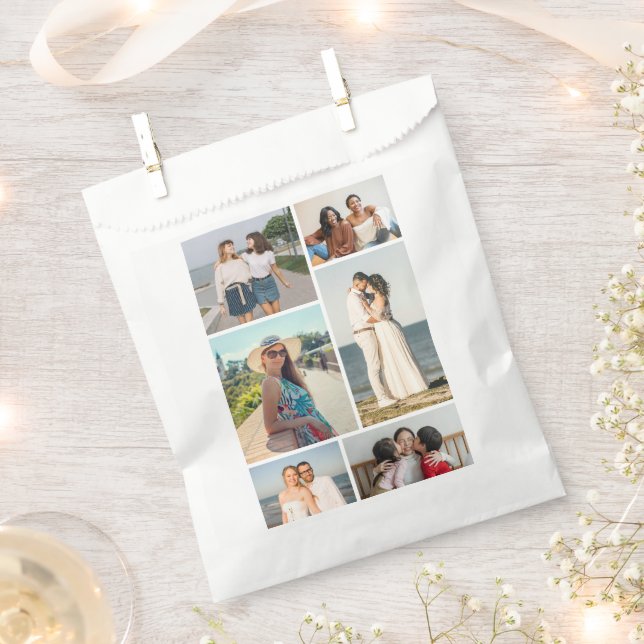 Create Your Own 6 Photo Collage Favour Bags (Clipped)
