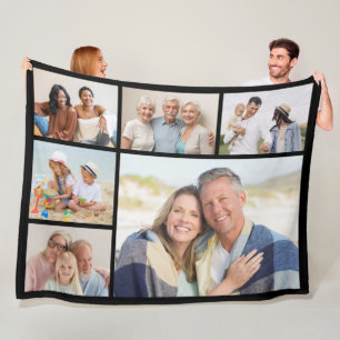 Create Your Own 6 Photo Collage  Fleece Blanket