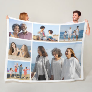 Create Your Own 6 Photo Collage   Fleece Blanket