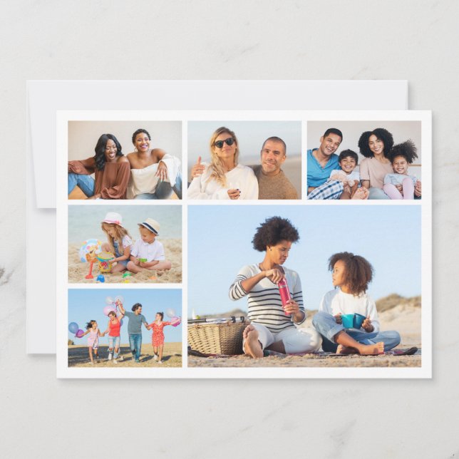 Create Your Own 6 Photo Collage Greeting Card (Front)