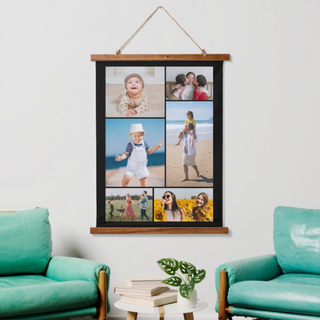 Create Your Own 6 Photo Collage Hanging Tapestry (Living Room)