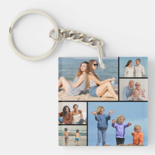 Create Your Own 6 Photo Collage Key Ring