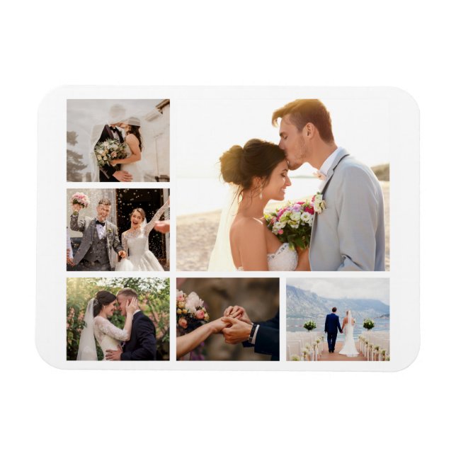 Create Your Own 6 Photo Collage Magnet (Horizontal)
