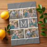 Create Your Own 6 Photo Collage - Monogram White Tea Towel<br><div class="desc">Use up to six square photos to create a unique and personal gift. If you need to adjust the pictures,  click on the customise tool to make changes. Photo Credit: Photography © Storytree Studios,  Stanford,  CA</div>